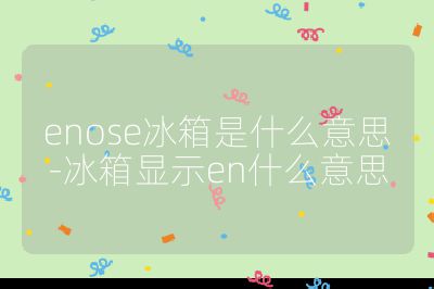 enose冰箱是什么意思-冰箱顯示en什么意思