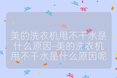 美的洗衣機甩不干水是什么原因-美的洗衣機甩不干水是什么原因呢