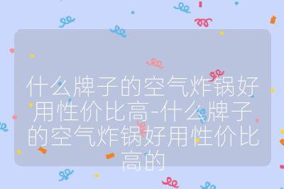 什么牌子的空氣炸鍋好用性價比高-什么牌子的空氣炸鍋好用性價比高的