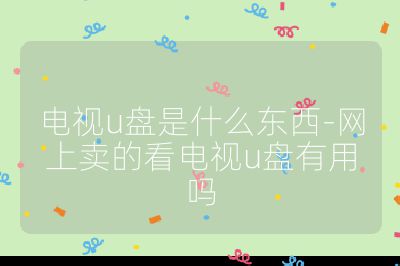 電視u盤是什么東西-網上賣的看電視u盤有用嗎
