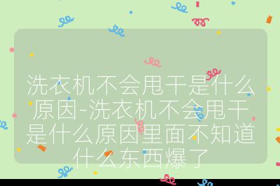 洗衣機(jī)不會(huì)甩干是什么原因-洗衣機(jī)不會(huì)甩干是什么原因里面不知道什么東西爆了