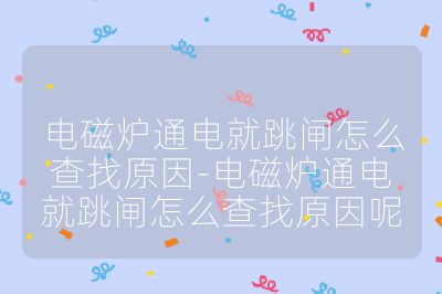 電磁爐通電就跳閘怎么查找原因-電磁爐通電就跳閘怎么查找原因呢