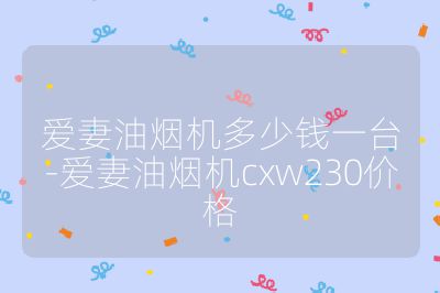 愛妻油煙機多少錢一臺-愛妻油煙機cxw230價格