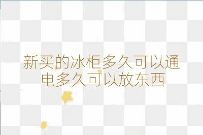 新買的冰柜多久可以通電多久可以放東西