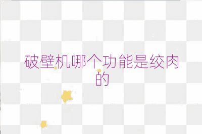 破壁機哪個功能是絞肉的