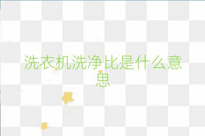 洗衣機洗凈比是什么意思