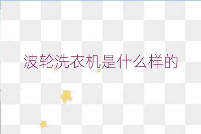 波輪洗衣機是什么樣的