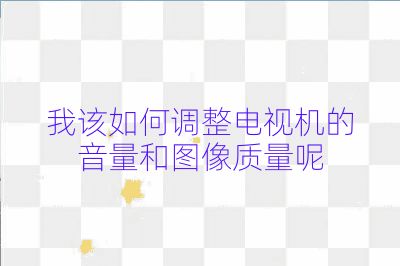 我該如何調(diào)整電視機(jī)的音量和圖像質(zhì)量呢