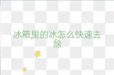 冰箱里的冰怎么快速去除