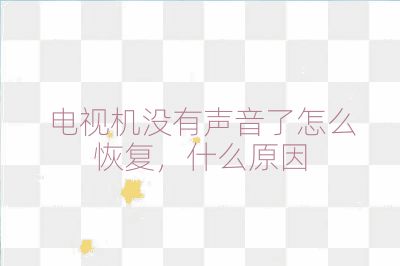 電視機沒有聲音了怎么恢復,什么原因