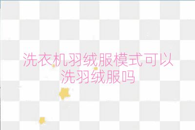 洗衣機(jī)羽絨服模式可以洗羽絨服嗎