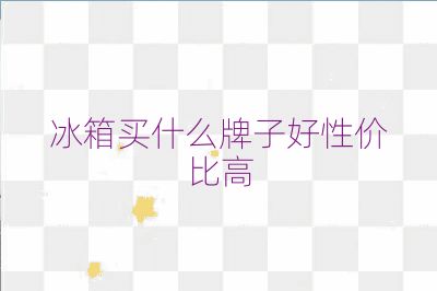 冰箱買什么牌子好性價比高